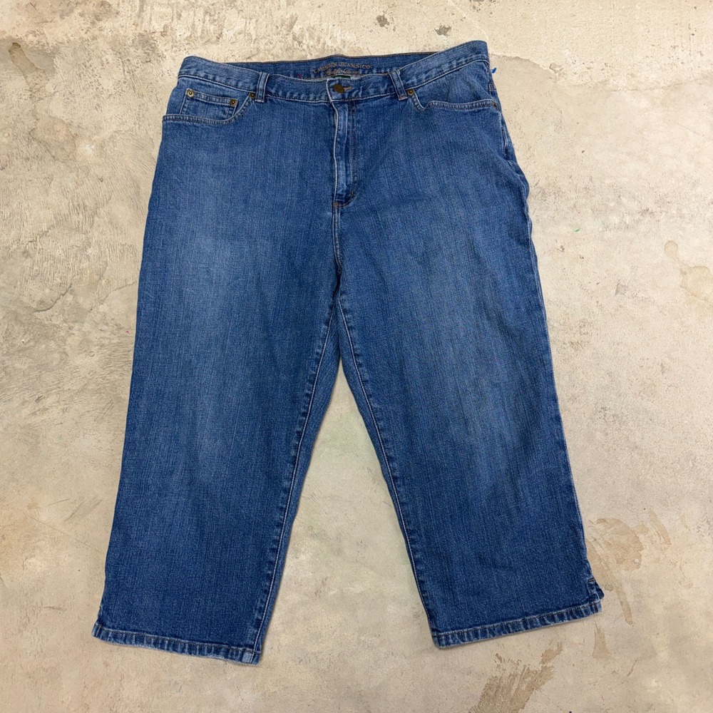 Vtg Lauren Jeans Co Ralph‎ Lauren Women 16 Capri Jeans Blue Denim Cropped Pants